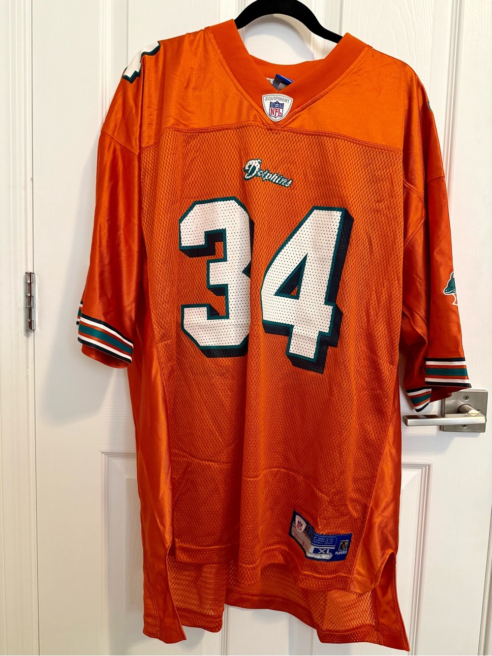 Vintage Reebok Miami Dolphins Ricky Williams #34 Orange Alternate Jersey Size XL - Picture 6 of 9